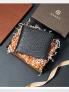 HONGU Patchwork Leather Bifold Wallet in 【即发】 经典压纹-横款 - Lifestyle