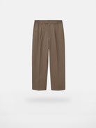 NANS Pleated Brushed Twill Cropped Pants in Brown