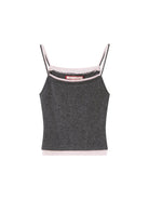 SweetChilling Wool Blend Ribbed Knit Camisole in Gray