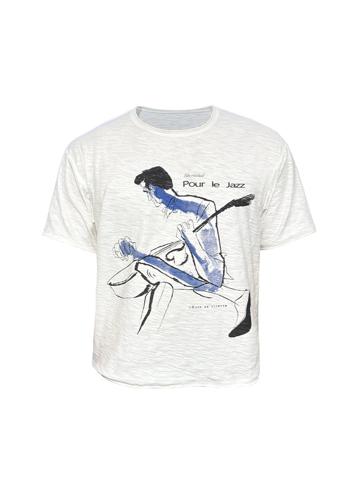 JCAESAR STUDIO Graphic Slub Cotton Cropped T Shirt in White