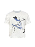 JCAESAR STUDIO Graphic Slub Cotton Cropped T Shirt in White