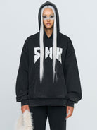 SMFK Cotton Flared Sweatpants in Black - On Female Model