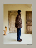USAGE Washed Cotton Twill M65 Jacket in Brown - On Male Model