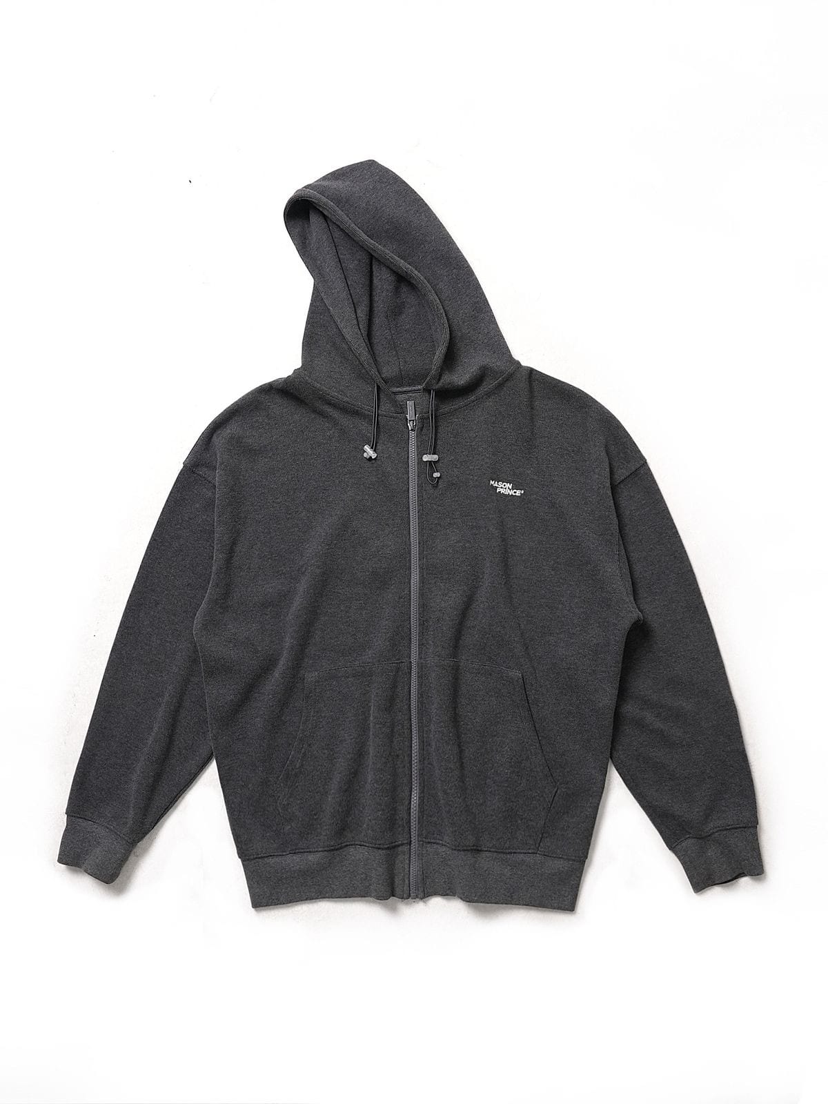MASONPRINCE Cotton Blend Zip Up Hoodie in Gray
