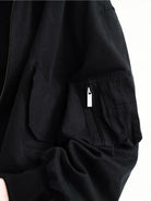 Retro 21 Reversible Tencel Cotton MA 1 Jacket in Black - Detail