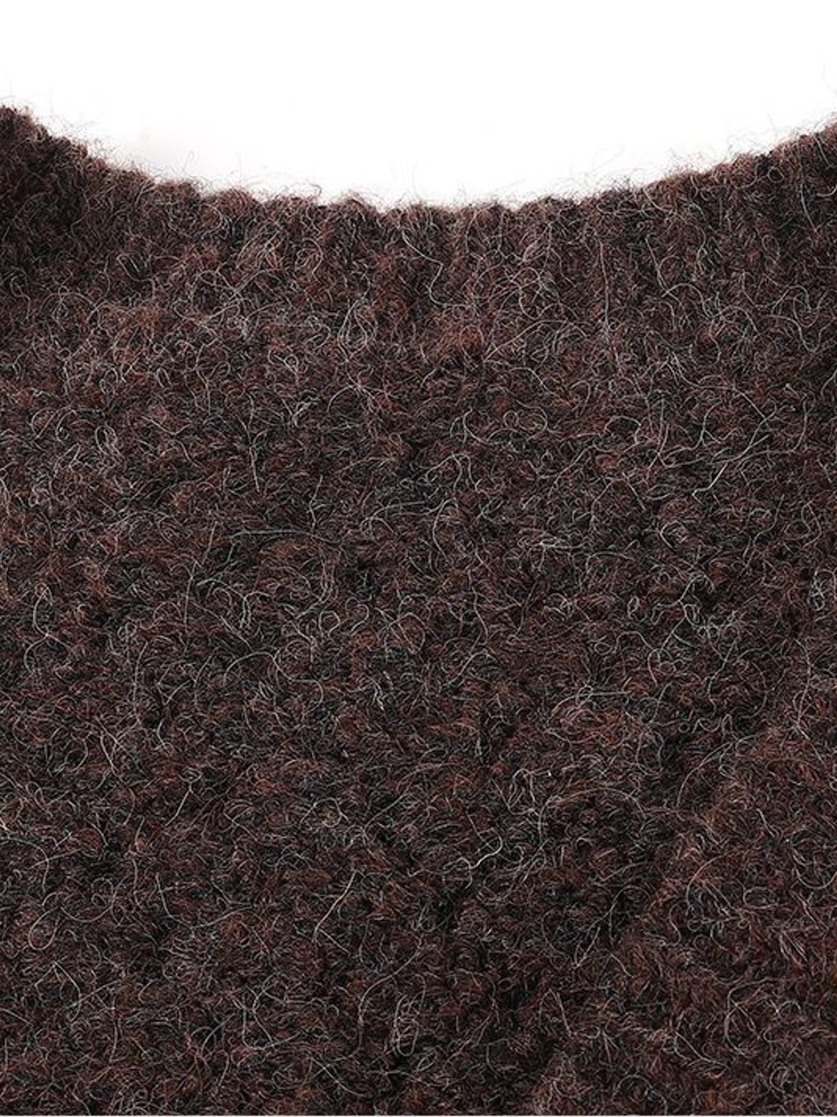 D5ove Heavyweight Wool Blend Cardigan in Brown - Detail