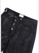 SOD Waxed Leather Buckle Jeans in Black