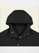 FaxCopyExpress Drawstring Hem Cropped Jacket in Black - Detail
