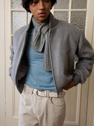 Retro 21 3M Thinsulate Wool MA 1 Jacket in Gray - On Male Model