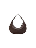 QIUZHEN Vegetable Tanned Leather Crescent Bag in Brown