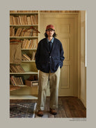 USAGE Heavyweight Cotton Twill Chinos in Khaki - On Male Model