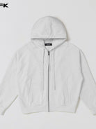 SMFK Oversized Zip Up Cotton Hoodie in Gray