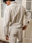 Retro 21 Khaki Type 1 Denim Jacket in Khaki - On Male Model