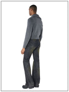 FaxCopyExpress Wool Stand Collar Zip Cardigan in Gray - On Male Model