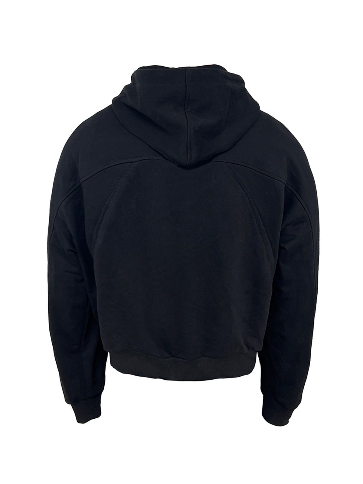 JCAESAR STUDIO Deconstructed Cotton Terry Zip Up Hoodie in Black