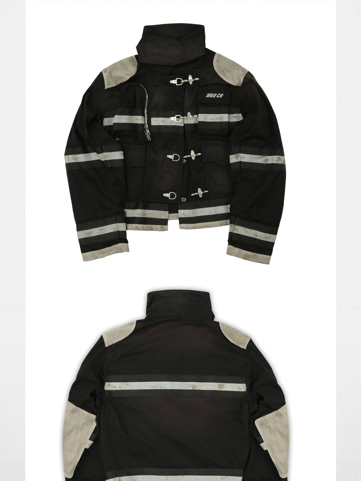 SOD Vintage Washed Firefighter Jacket in Black