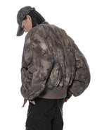 D5ove Forest Camo Padded Bomber Jacket in Brown - On Model