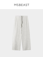 MSBEAST Cotton Blend Wide Leg Sweatpants in Heather Gray