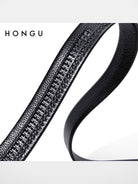 HONGU Top Grain Cowhide Belt Strap in Black - Detail