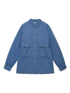 USAGE Cotton Chambray Safari Shirt in Denim
