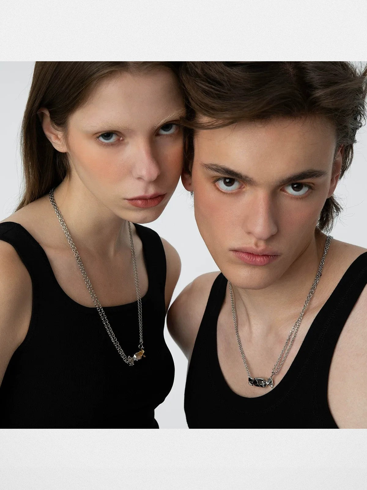 BLACKHEAD Magnetic Candy Pendant Necklace in Gold - On Mixed Models