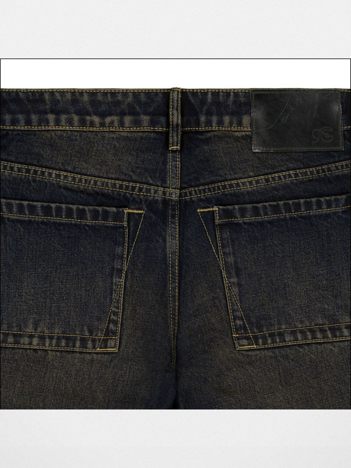 Fax Copy Express Basic 2 Distressed Wide Leg Jeans in Black - Detail