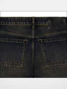Fax Copy Express Basic 2 Distressed Wide Leg Jeans in Black - Detail