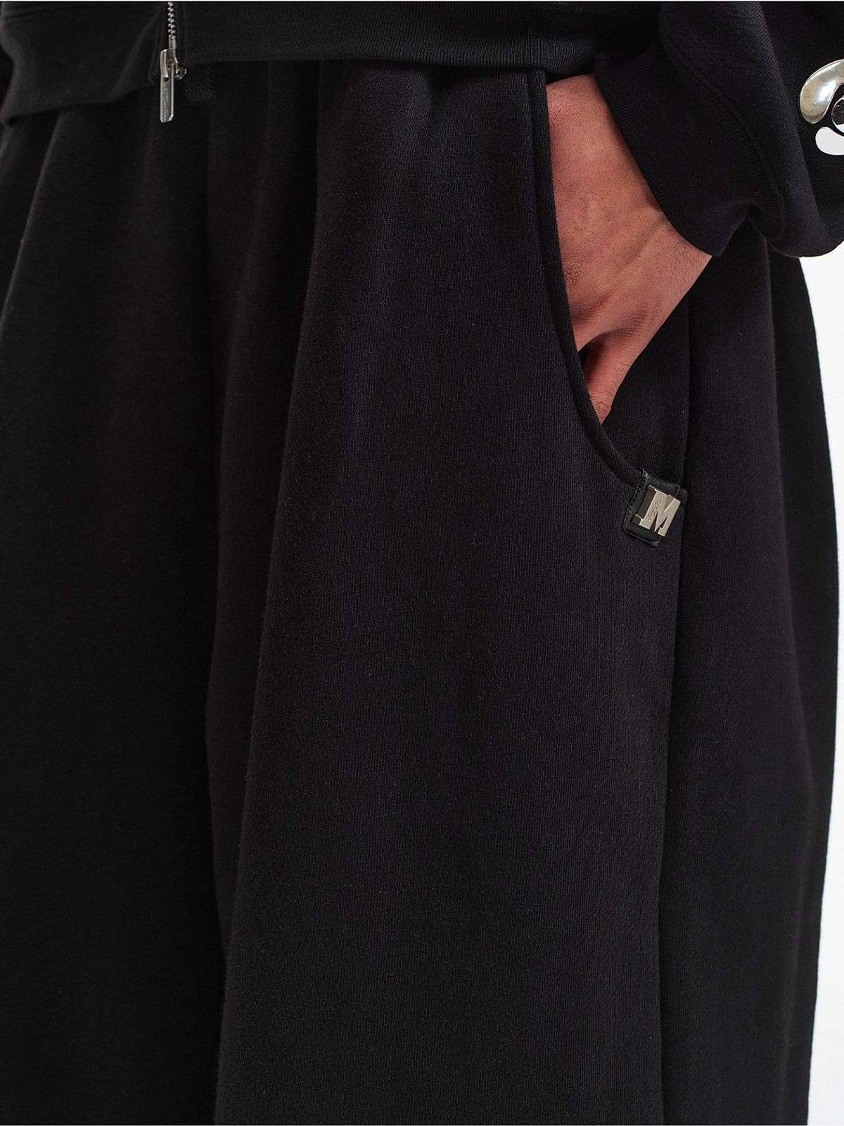 MEDM Cotton Drawstring Sweatpants in Black - On Model