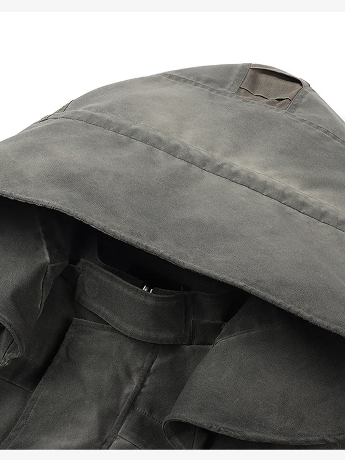 D5ove Structured Washed Cropped Jacket in Gray - Detail