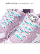 KILLWINNER Distressed Denim Low Top Sneakers in Purple - Detail