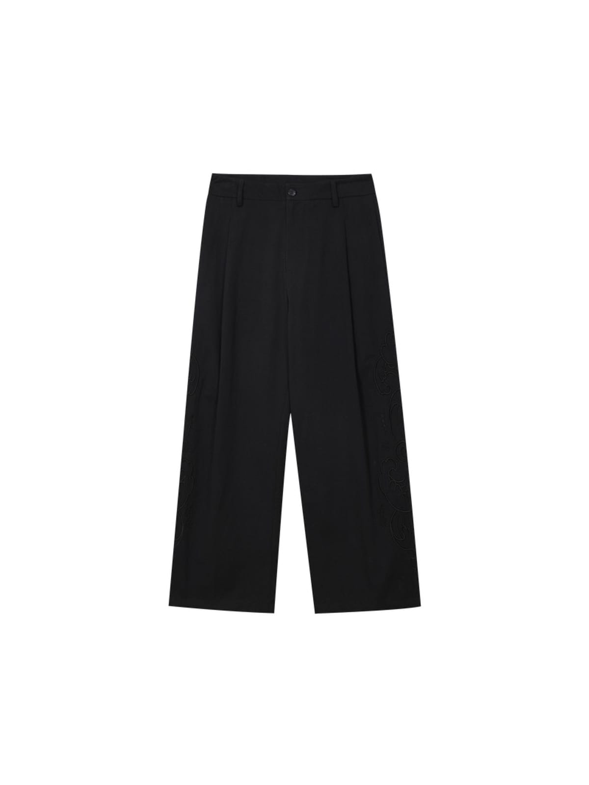 MEDM Embroidered Cotton Cargo Pants in Black