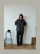 USAGE Heavyweight Canvas Hunting Jacket in Gray - On Male Model