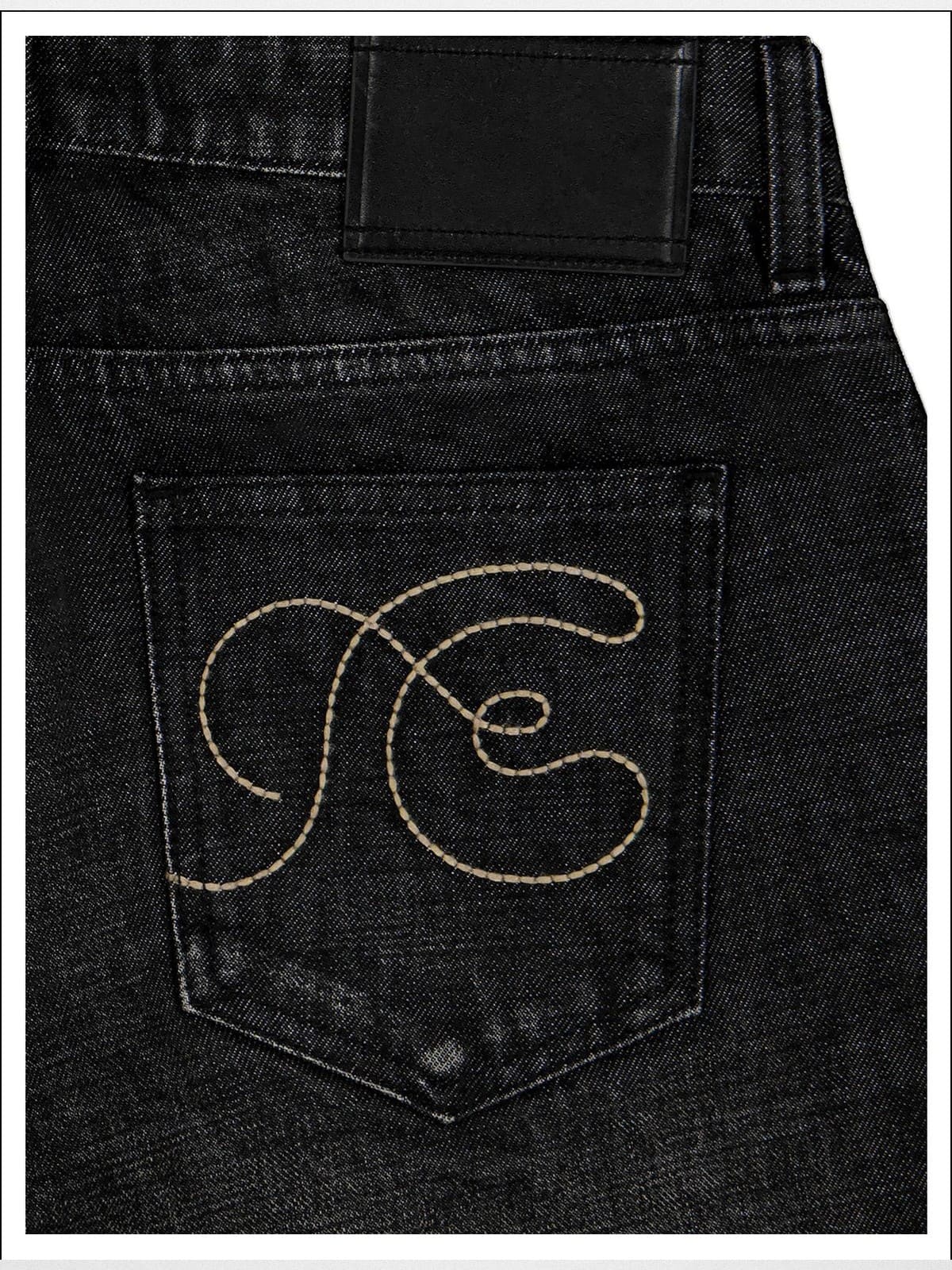 Fax copy express Curved Panel Dirty Wash Jeans in Gray - Detail