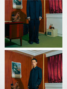 SOD Structured Wool Blend Blazer in Black - On Male Model
