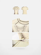 BeerBro Airbrush Butterfly Cutout Tee in Cream - Detail