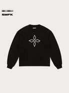 SMFK Cross Print Cotton Sweatshirt in Black