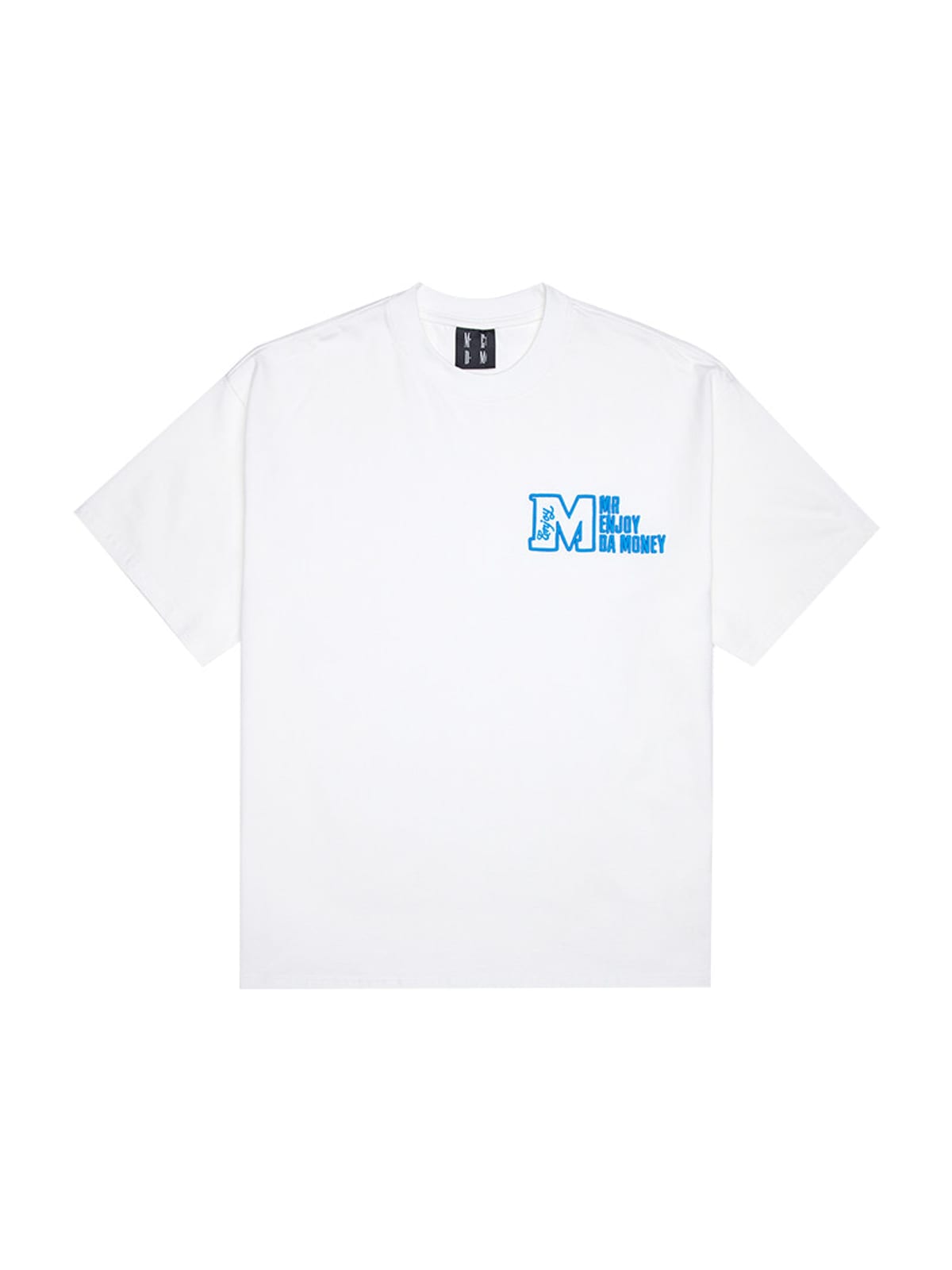 MEDM Half Sleeve Cotton Logo T Shirt in White