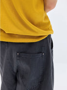 SIMPLE PROJECT Cashmere Blend V Neck Knit T Shirt in Yellow - On Model