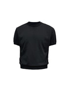 JCAESAR STUDIO Ice Silk Ribbed Hem T Shirt in Black
