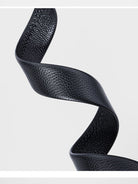 HONGU Cowhide Leather Automatic Buckle Belt in Black - Detail