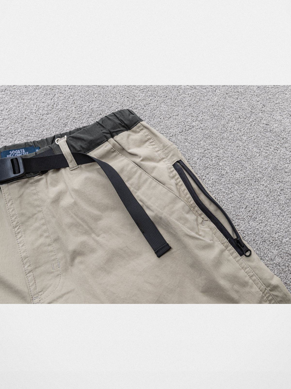 Soda Trendy Water Repellent Tapered Hiking Pants in Beige - Detail