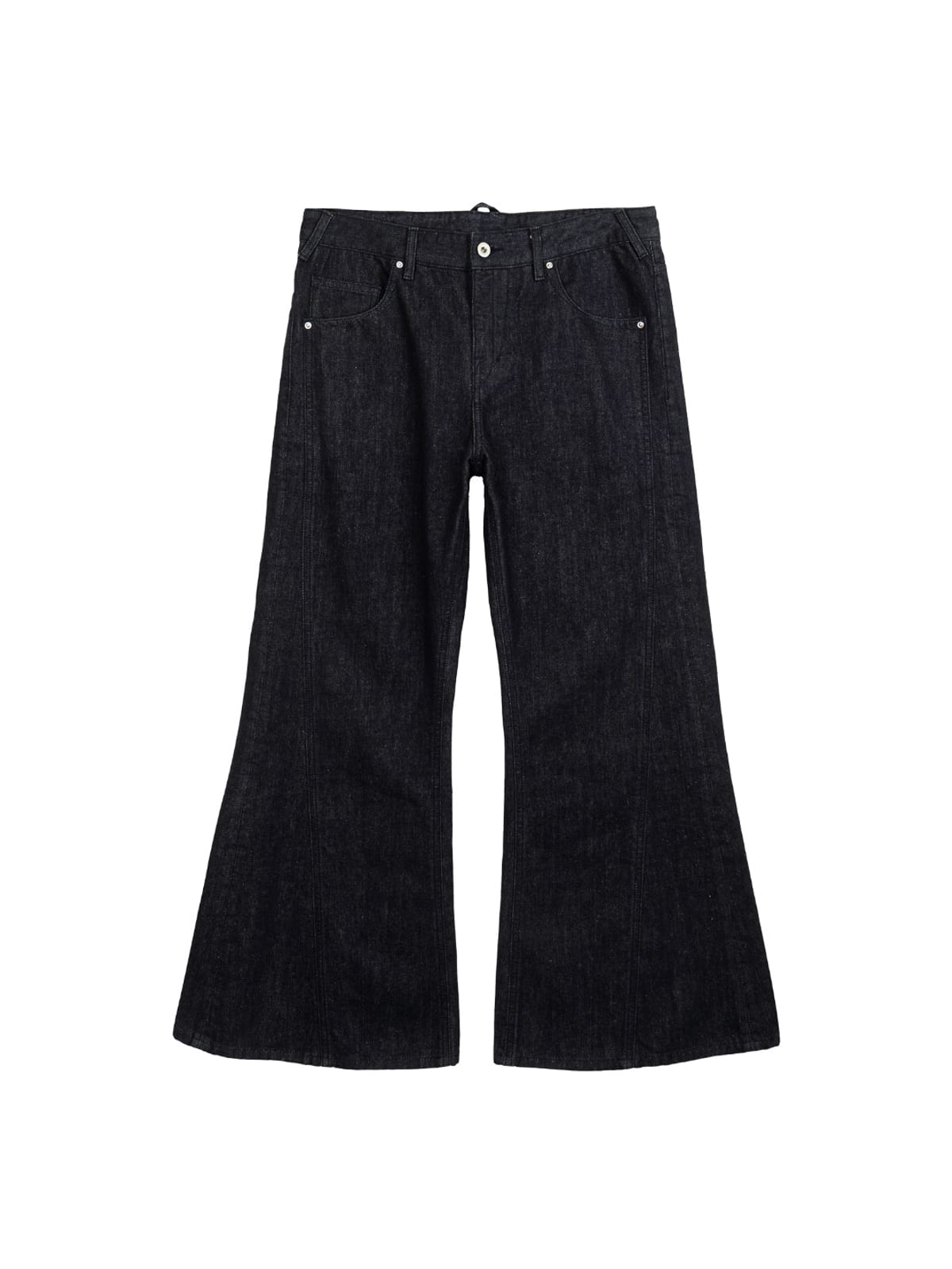 SIMPLE PROJECT Raw Selvedge Boot Cut Jeans in Navy
