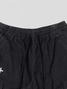 SMFK Garment Dyed Drawstring Cargo Pants in Black - Detail