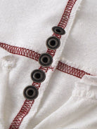 D5ove Hemp Blend V Neck T Shirt in White - Detail