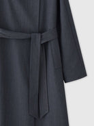 TEASEL Textured Wool Belted Trench Coat in Gray - Detail