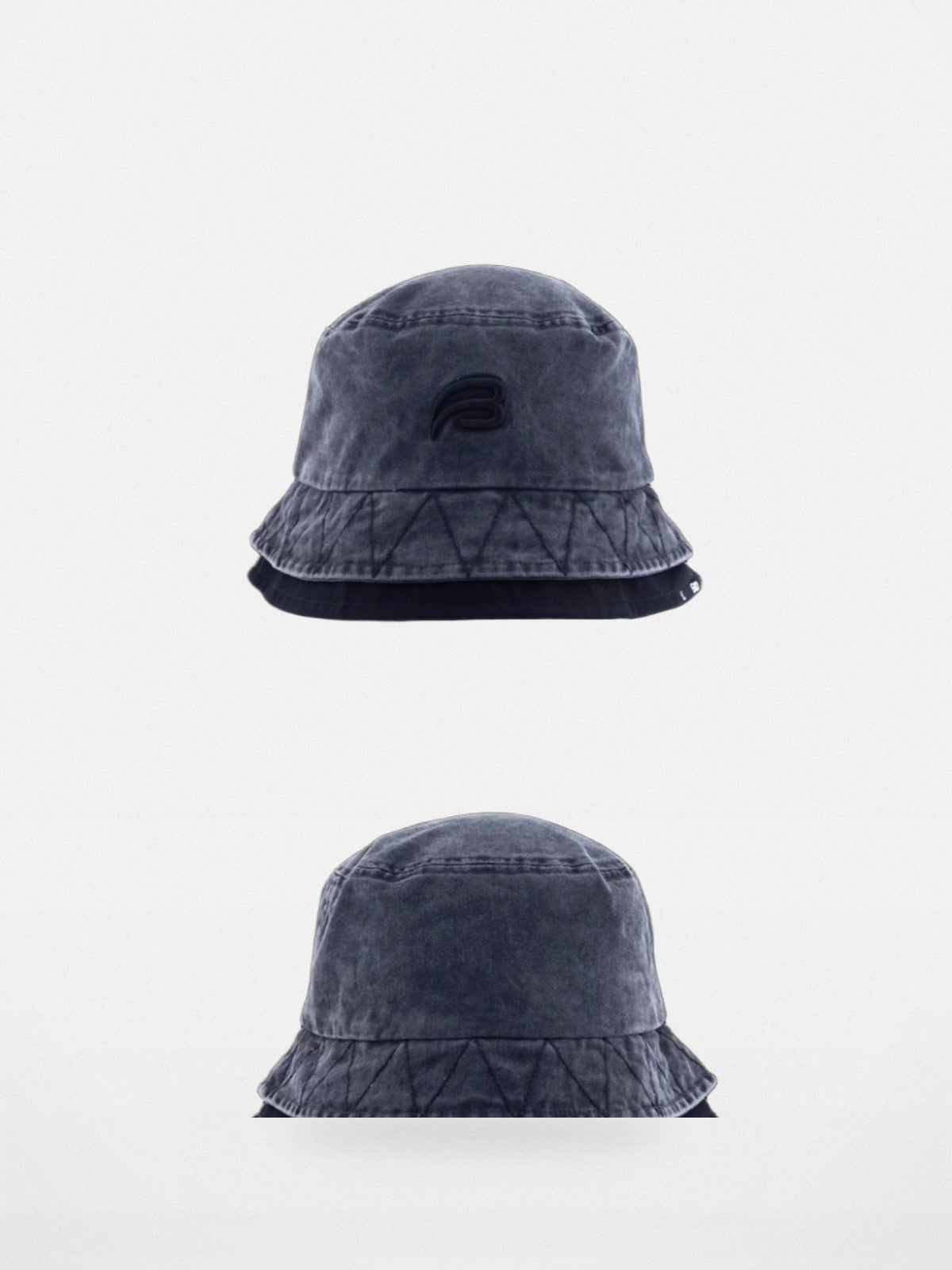 BLACKHEAD Washed Cotton Double Brim Bucket Hat in Gray