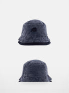 BLACKHEAD Washed Cotton Double Brim Bucket Hat in Gray