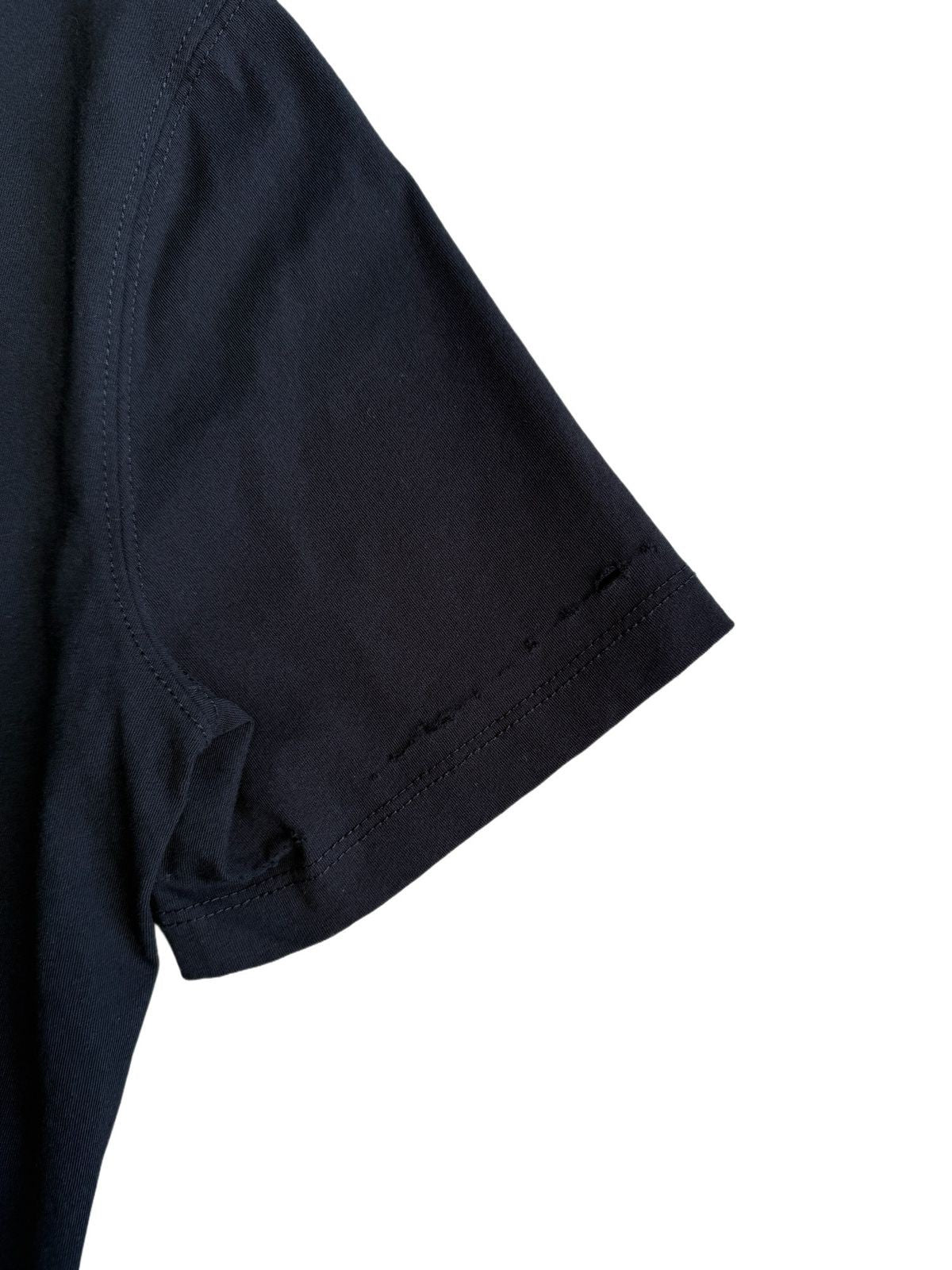 UNKNOWNWORLD Distressed Cotton Henley T Shirt in Black - Detail
