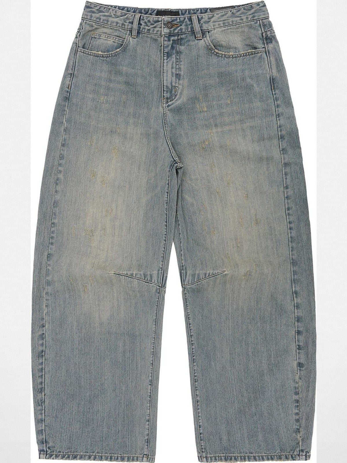 MASONPRINCE Distressed Slub Texture Vintage Jeans in Light Blue
