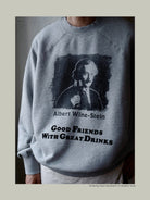 USAGE Washed Cotton Graphic Sweatshirt in Gray - On Model